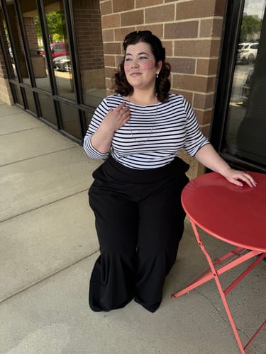 Customer photo review of Black Widow Palazzo Pants in Black