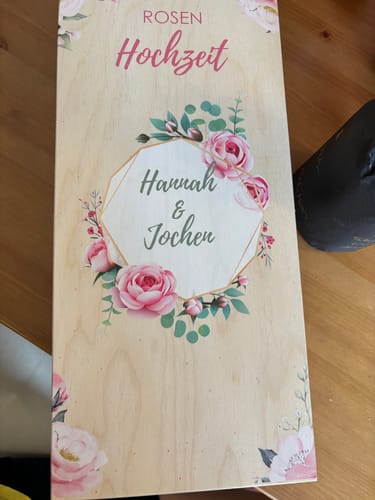 Kundenbewertung mit Foto zu Leonardo Weingläser im "Rosenhochzeit - 10 Jahre" Design als Set