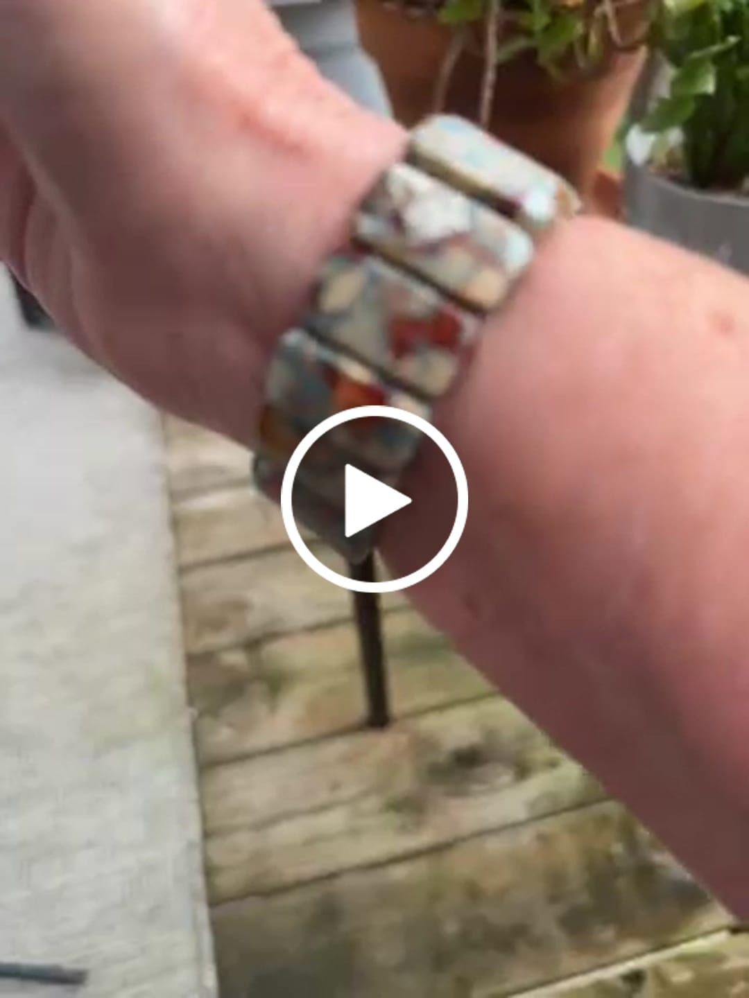Customer video review of Earth Tibetan Jasper Stretch Apple Watch Strap