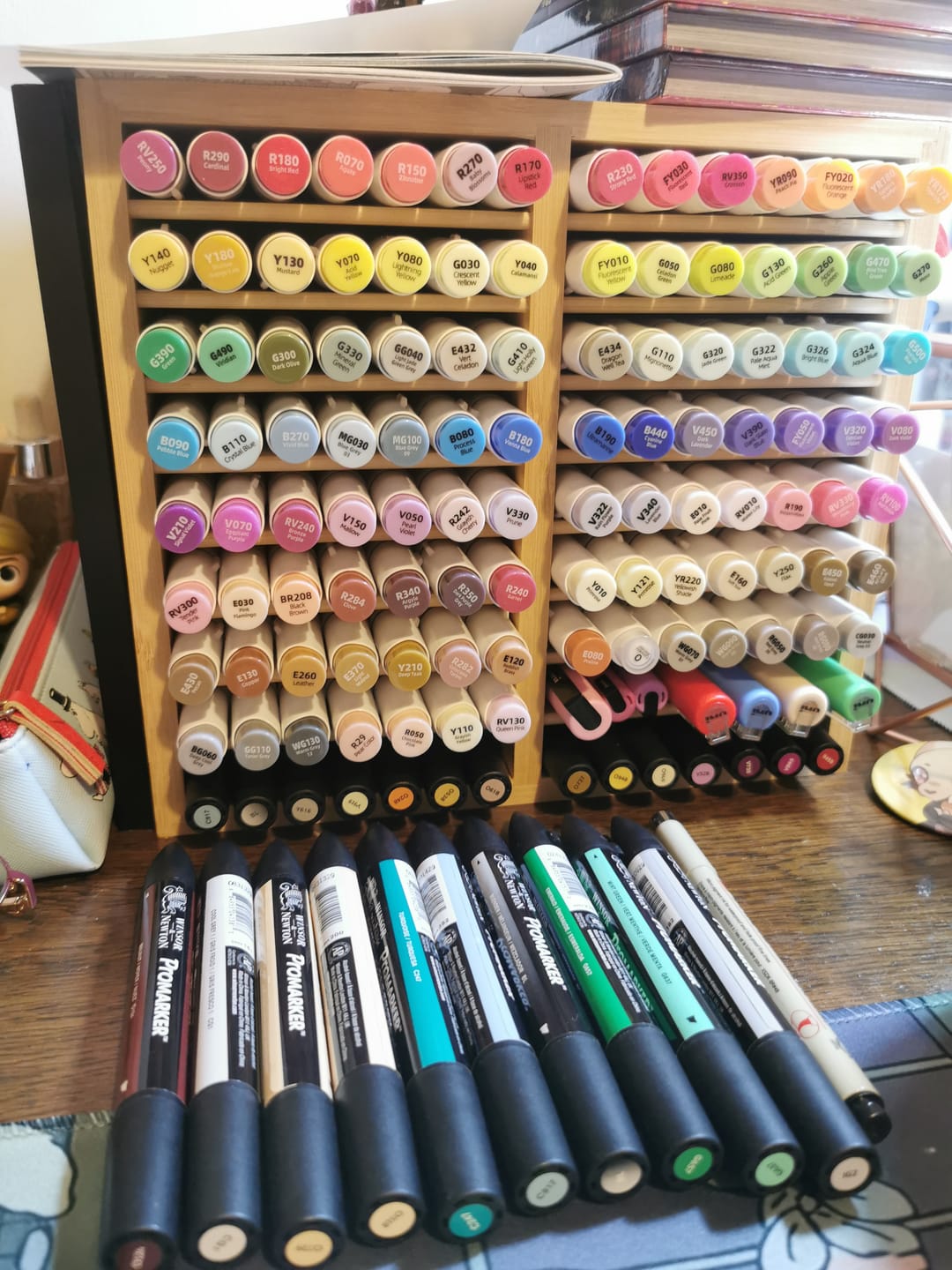 Customer photo review of Ohuhu Bamboo Marker Organizer (Europe Only)