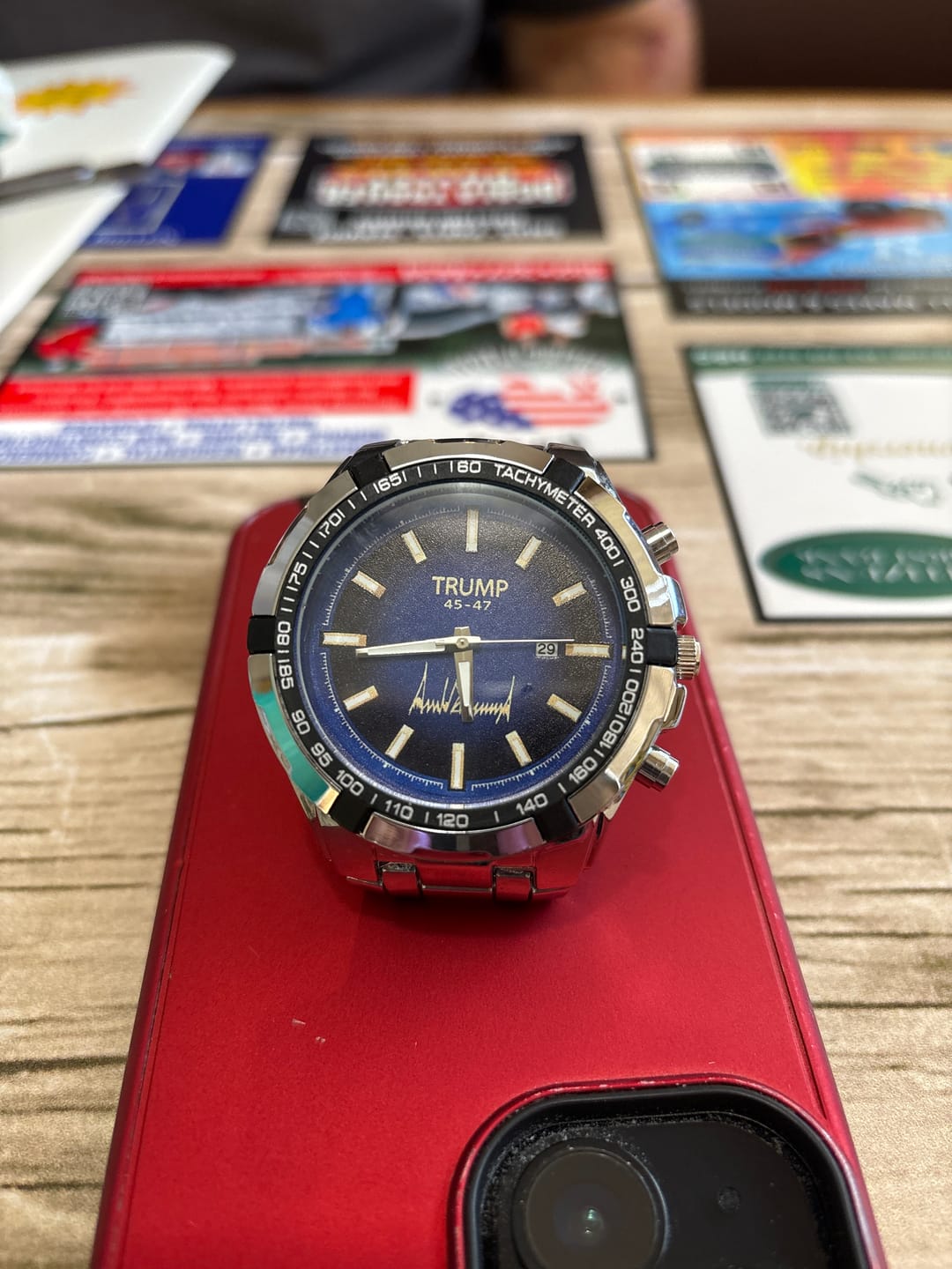 Customer photo review of TRUMP 45-47 Watch 2025 – Royal Blue Dial – Luxury Steel Watch for Men
