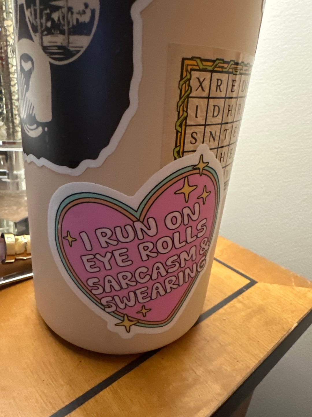 Customer photo review of What Fresh Hell Awaits Me Today Sticker