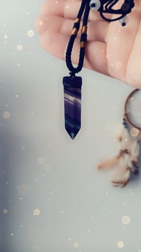 Customer photo review of Natural Fluorite Necklace