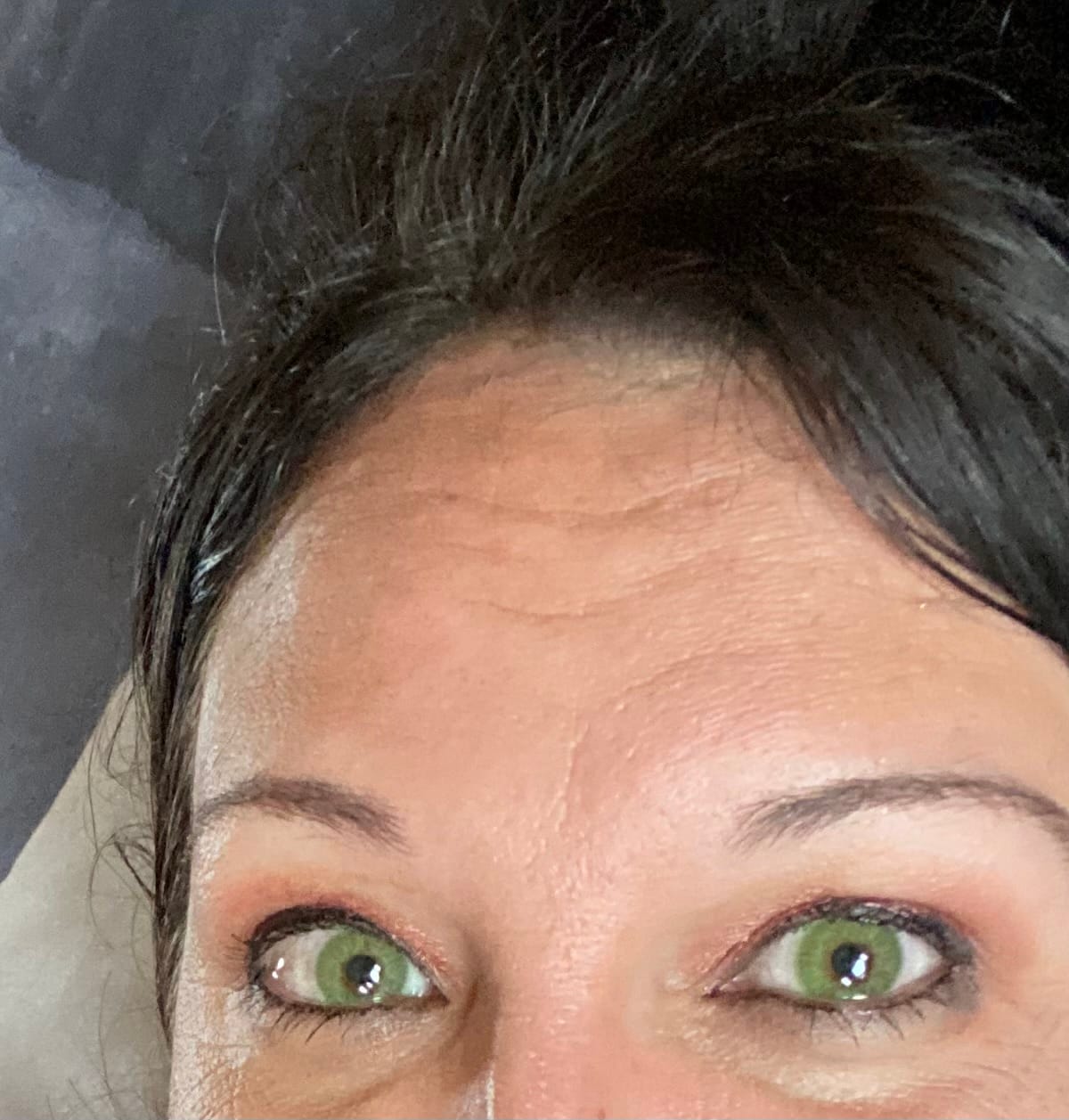 Customer photo review of Bellini Green Prescription Colored Contact Lenses