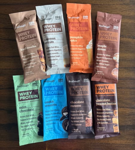 Customer photo review of Whey Protein Powder - Single Serving Sample Stick Packs