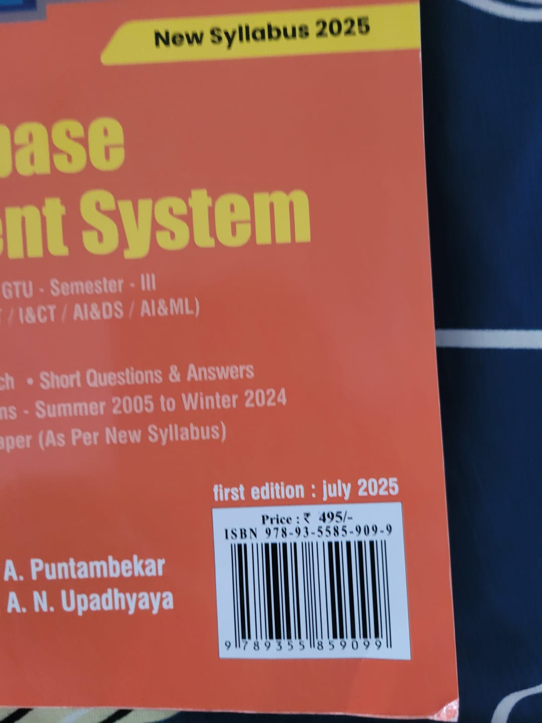 Customer photo review of Database Management System  for GTU 24 Course (III - CE/CSE/IT/CSE(AI&ML)/I&CT/AI&DS/AI&ML - BE03000091)