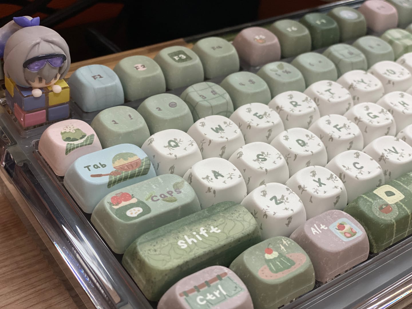 Customer photo review of KiiBOOM Sprout Picnic Keycap Set
