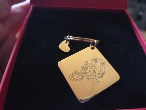 Customer photo review of Soulmate Custom Engraved Photo Keychain
