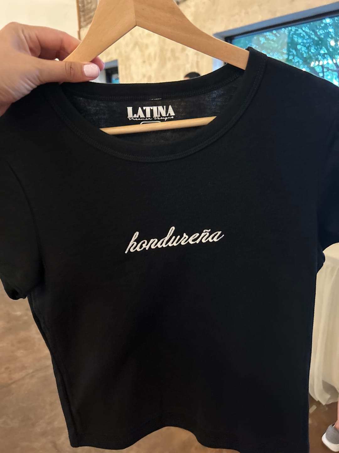 Customer photo review of País Embroidered Rib Baby Tees (All Países)