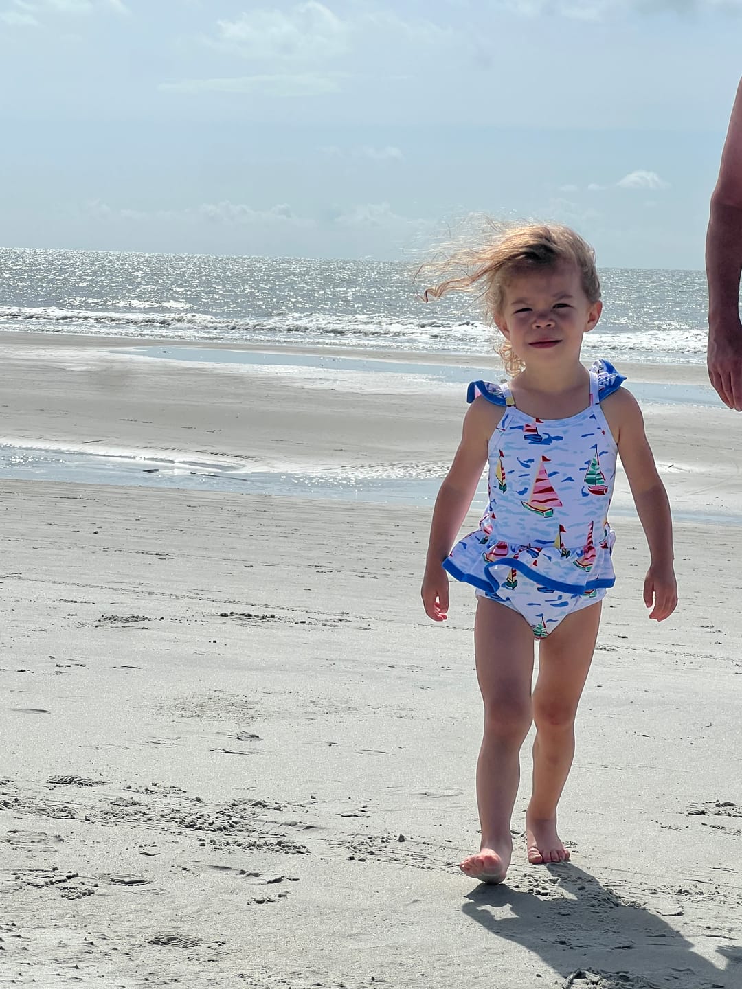 Customer photo review of Watercolor Sailboat One Piece Swimsuit