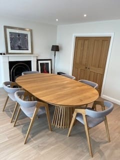 Customer photo review of Vivien Extendable Round Oak Dining Table