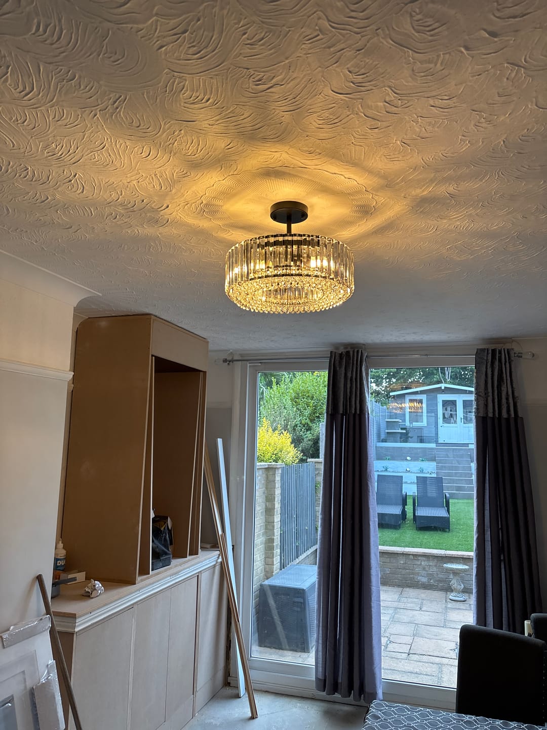 Customer photo review of 4-Light Crystal Drum Semi Flush Mount