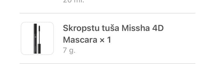 Customer photo review of Skropstu tuša Missha 4D Mascara
