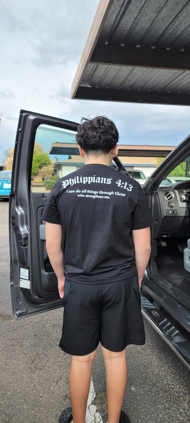 Customer photo review of Philippians 4:13 Performance Tee
