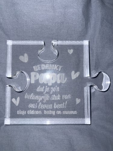 Customer photo review of Belangrijk stuk van mijn Leven - Puzzelstukje