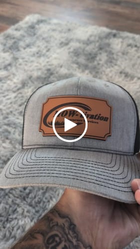 Customer video review of Custom Leather Patch Hats Richardson 112 Laser Engraved