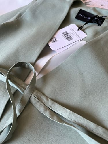 Customer photo review of Bağlamalı Keten Mint Yelek Etek Takım