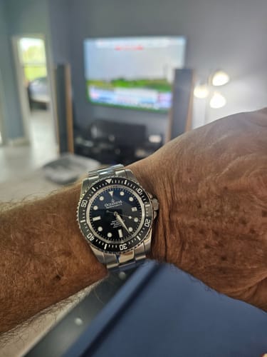 Customer photo review of Oceaneva Men's Deep Marine Explorer II1250M Pro Diver Watch Blue Black Watch Black Bezel