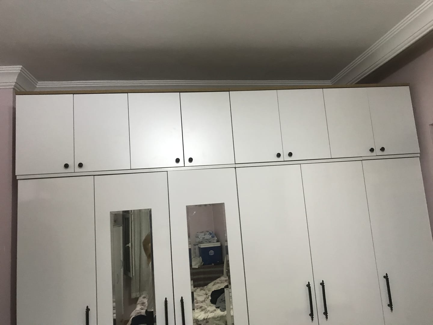 Customer photo review of Rani BA120 Gardırop Üst Modülü Çok Amaçlı Dolap Sepet Ceviz - Beyaz