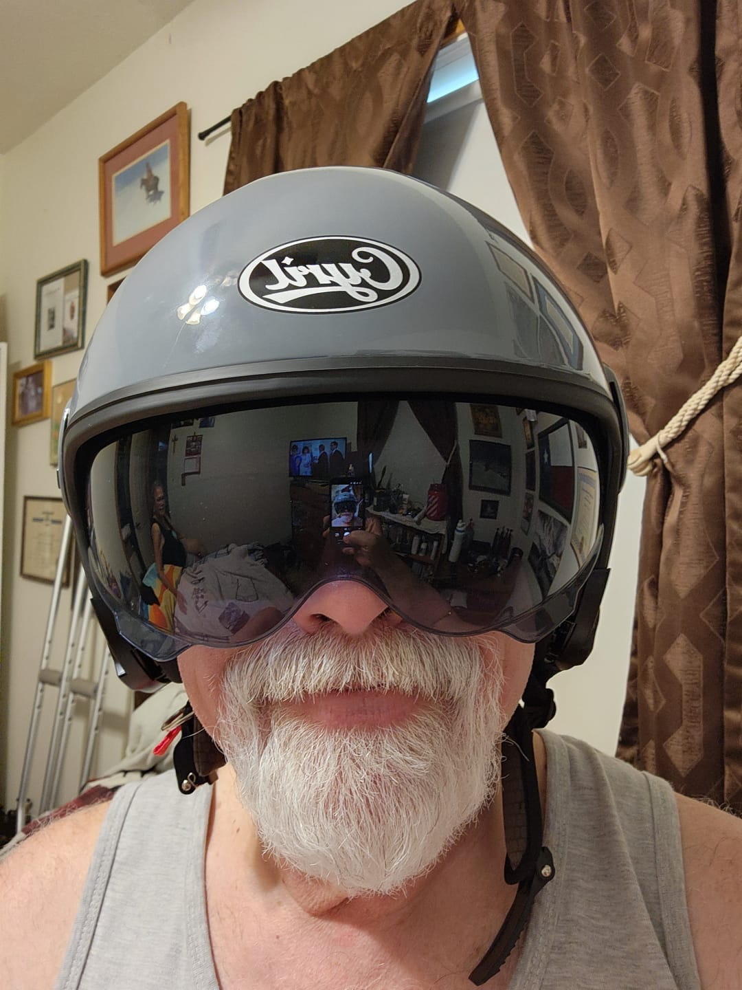 Customer photo review of 'Air Force' Open Helmet with Retractable Visor