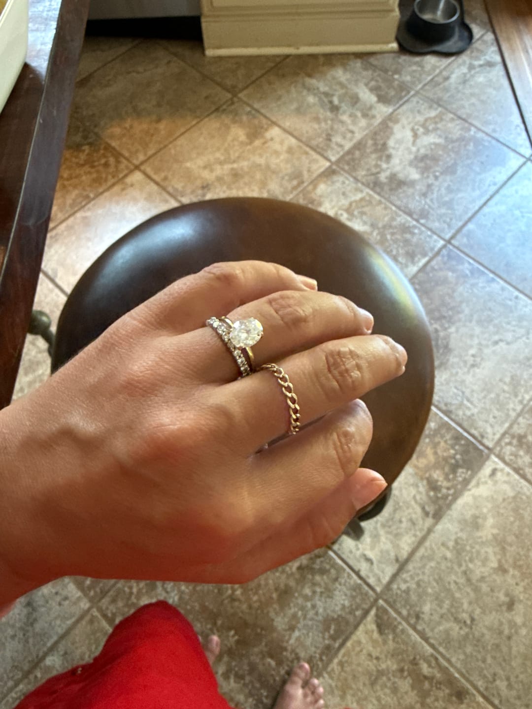 Customer photo review of 2.25ct Moissanite Oval Solitaire Ring