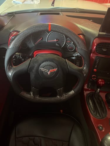 Customer photo review of [Customizable] 2005 C6 Chevy Corvette Carbon fiber LED Steering Wheel