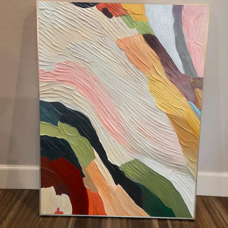 Customer photo review of Colorful Abstract Textured Painting Canvas #AT064