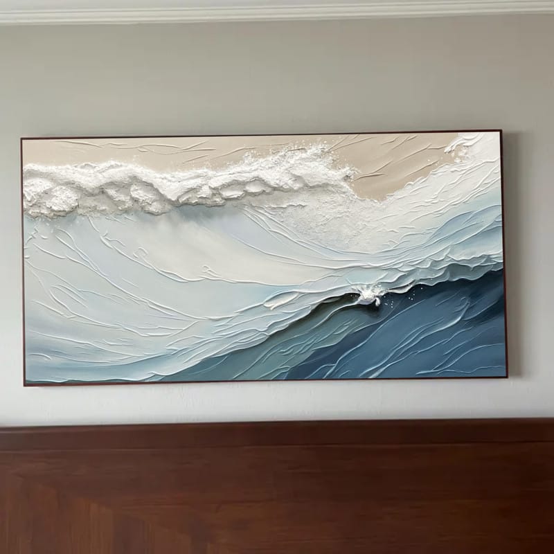 Customer photo review of Colorful Ocean And Sky Textured Painting Canvas #OS013