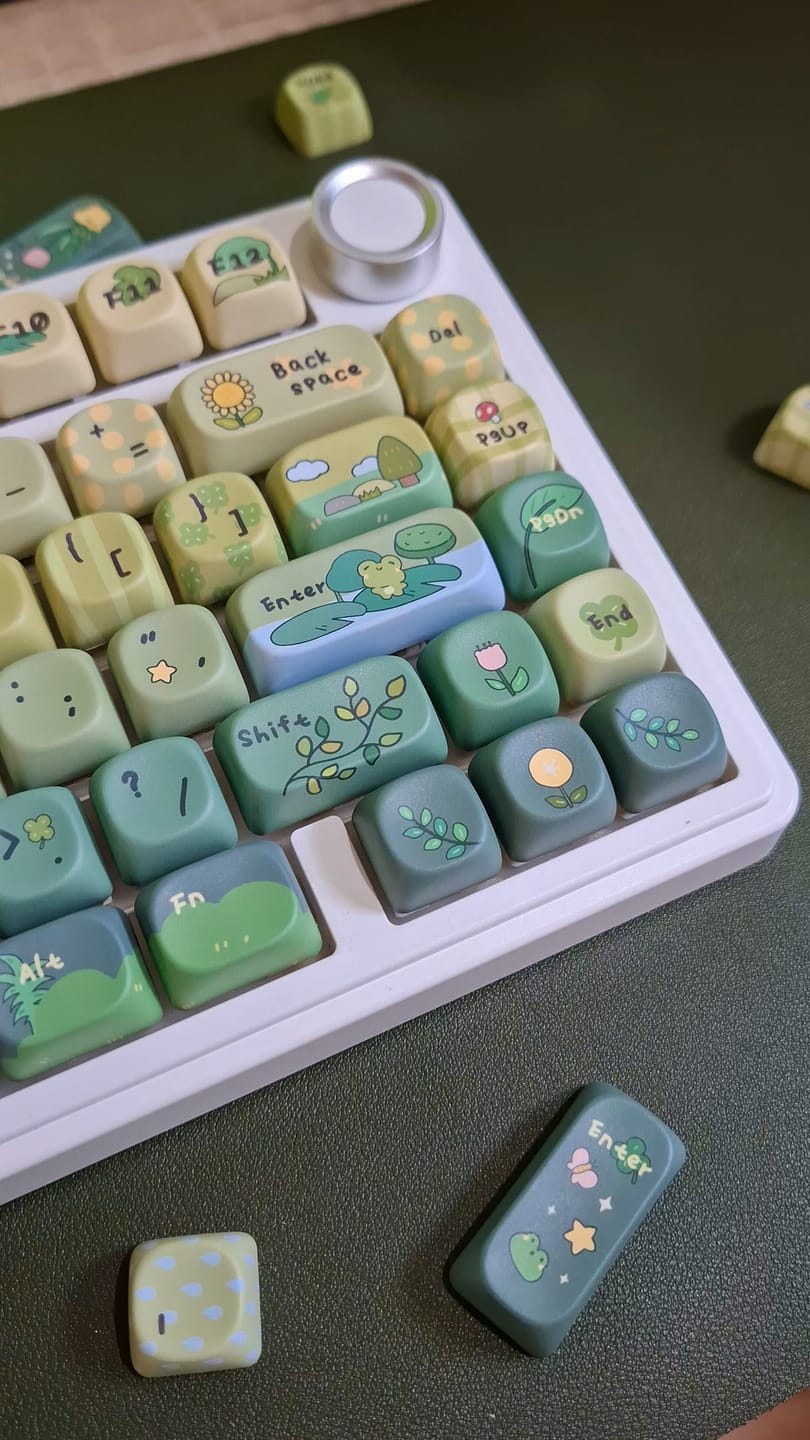 Customer photo review of KiiBOOM X Cosydiaries Rainy Froggy Day Keycap Set
