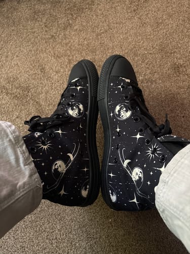 Customer photo review of Rings of Saturn High Tops - Classic Premium Canvas Shoes with Comfortable and Durable Soles