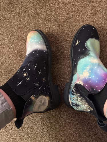 Customer photo review of Starlit Wanderer Chelsea Boots - Comfy Slip-On - Soft & Water-Resistant Micro-Suede Vegan Shoes
