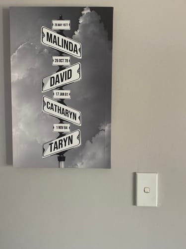 Customer photo review of DATE OF BIRTH OF CHILDREN by Cstm Canvas