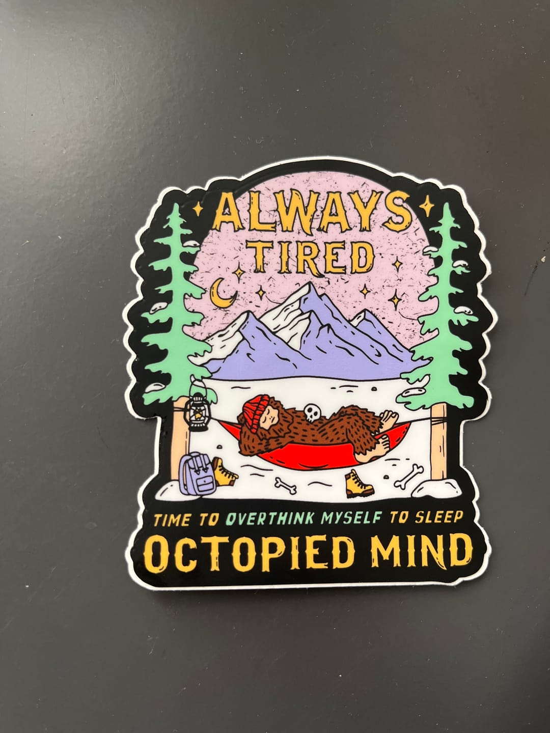 Customer photo review of Always Tired Sticker