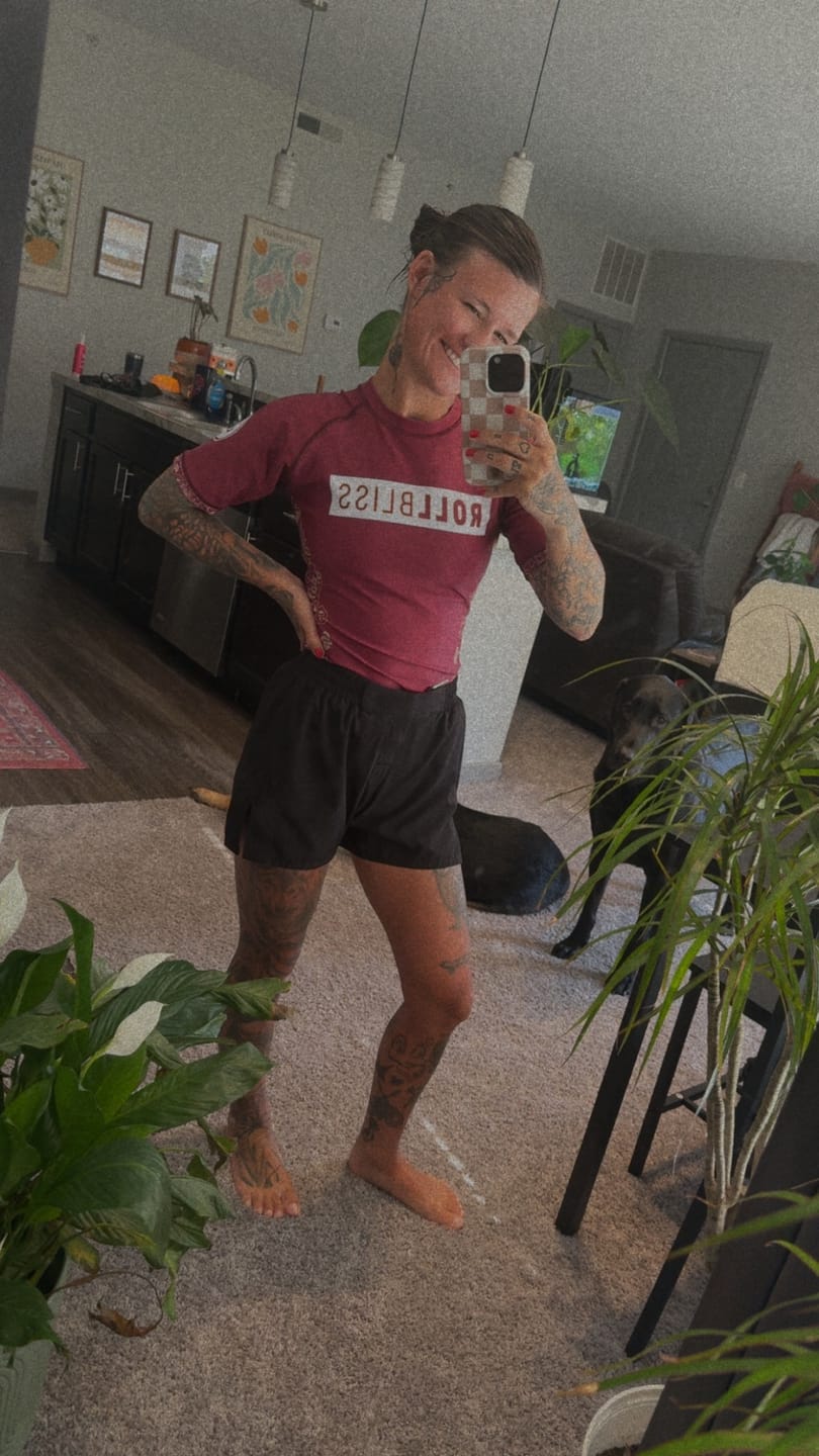 Customer photo review of Maroon Bandana BJJ Rash Guard