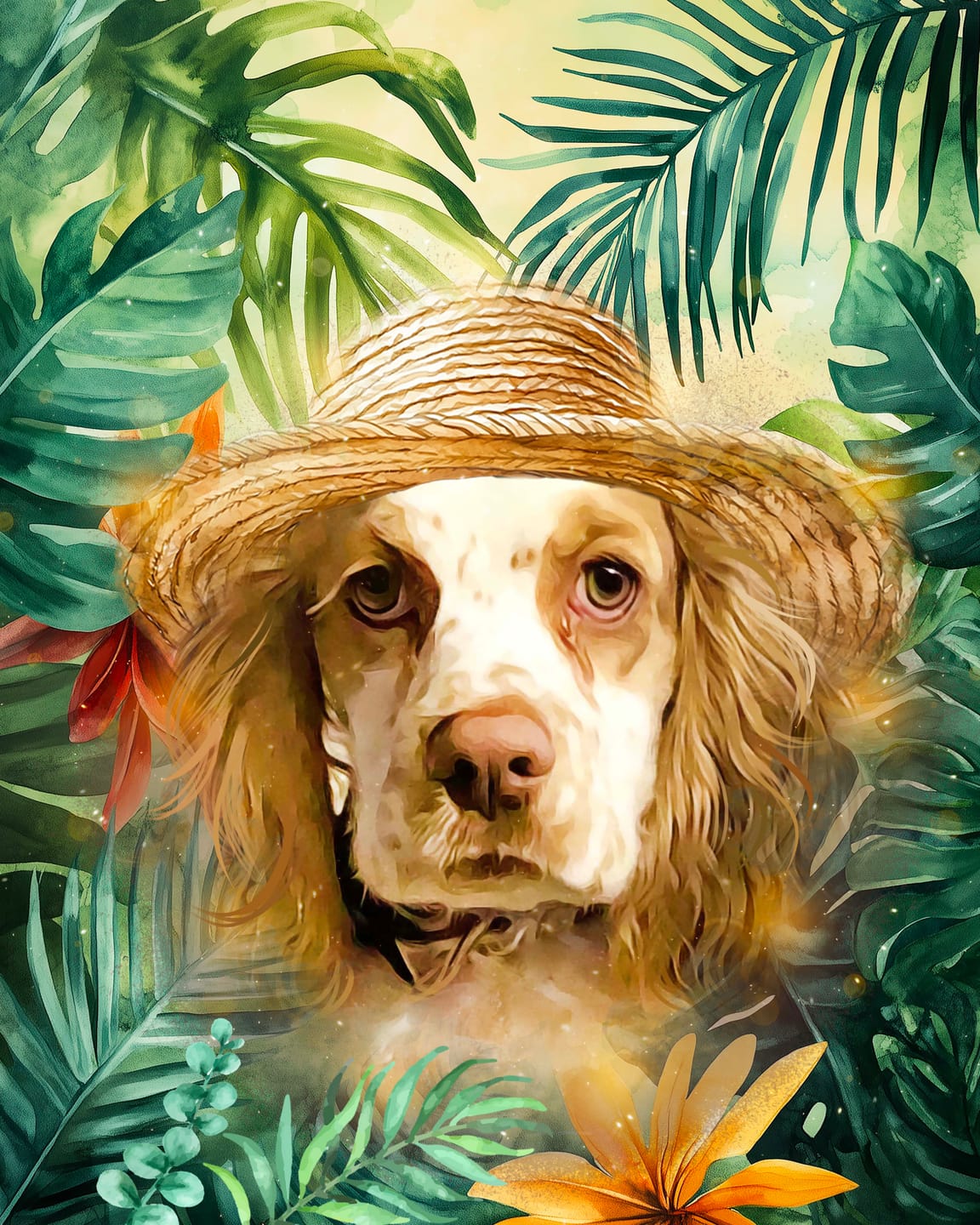 Customer photo review of Custom Watercolor Pet Portrait – SummerTime (ST)