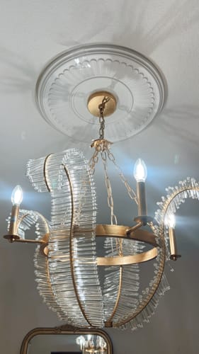 Customer photo review of Glam French Crystal Gold Leaf Flower Crystal Chandelier