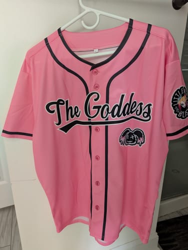 Customer photo review of Custom Light Pink Black Personalized Classic Authentic Baseball Jersey