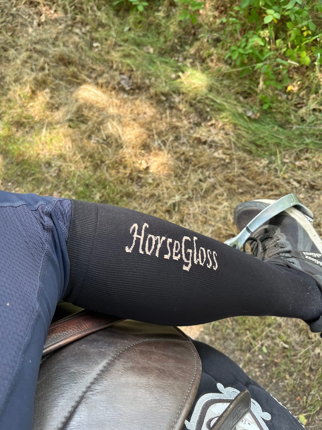 Customer photo review of RIDING SOCKS - BLACK ROSE GOLD "HORSE GIRL"