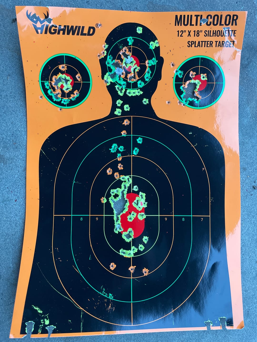 Customer photo review of Silhouette Splatter Paper Targets - Splash Effect of Multiple Colors - 12x18 Inch