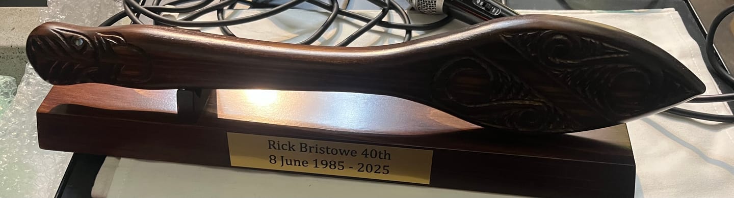 Customer photo review of Carved Maori Waka Hoe Paddle