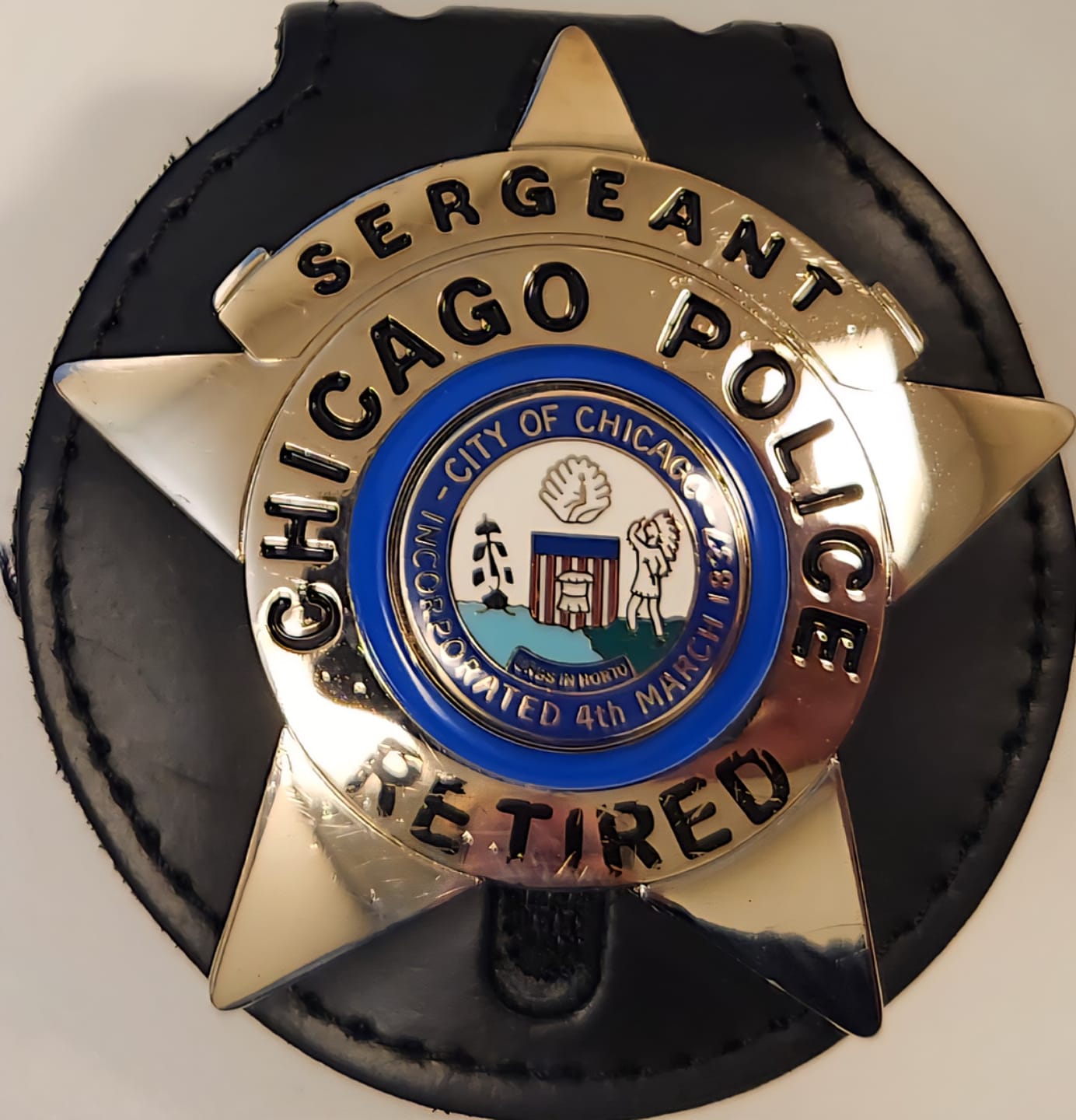 Customer photo review of CPD Chicago Sergeant Police Badge Exact Replica Customizable Number