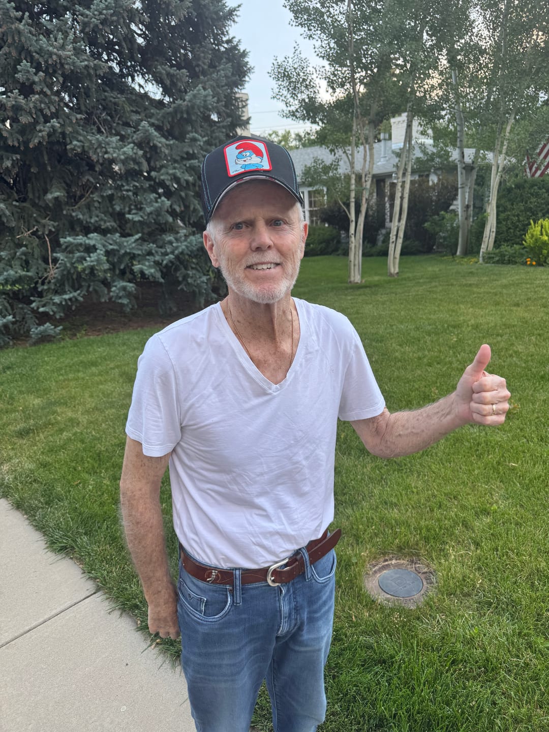 Customer photo review of OVERLORD X Smurfs: Papa Smurf Trucker Cap