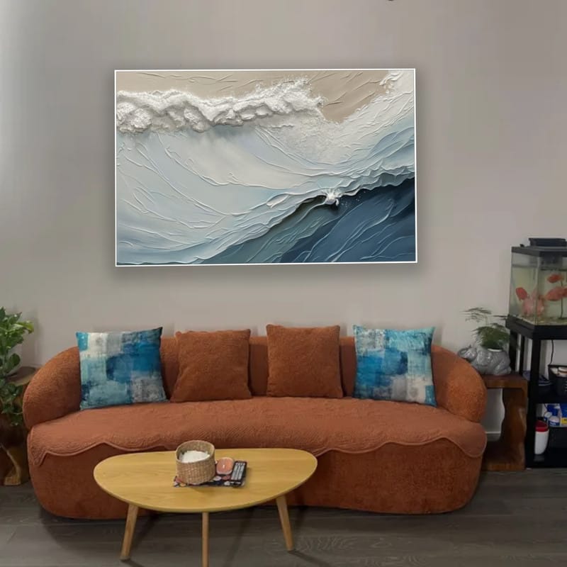 Customer photo review of Colorful Ocean And Sky Textured Painting Canvas #OS013