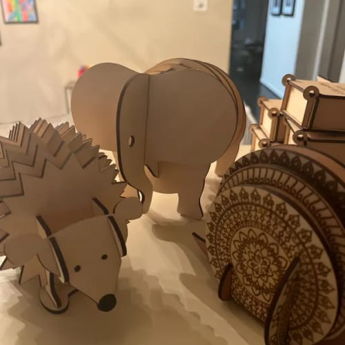 Customer photo review of Animals coasters 4 bundle laser cut file svg