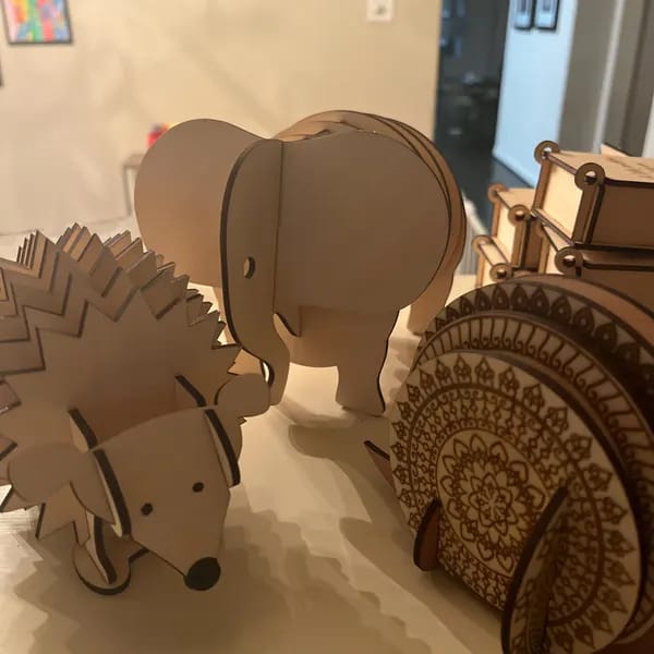 Customer photo review of Animals coasters 4 bundle laser cut file svg