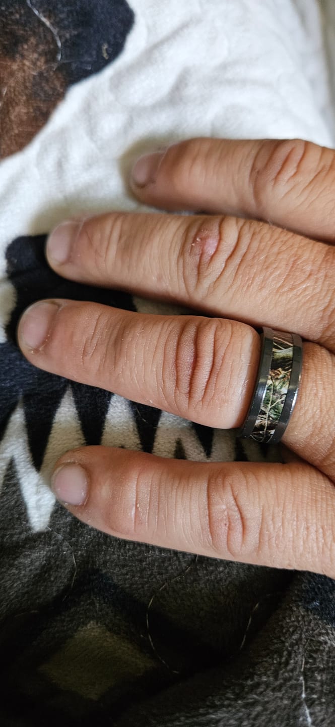 Customer photo review of Realtree AP Camo Ring for Him - Black Zirconium 8mm