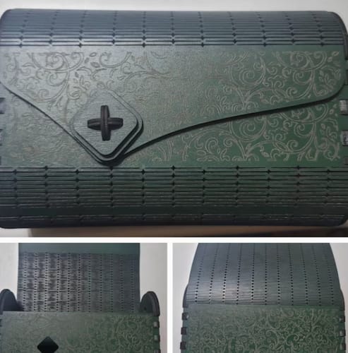 Customer photo review of Wooden clutch handbag purse laser cut svg file