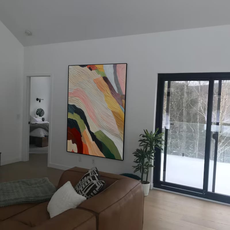 Customer photo review of Colorful Abstract Textured Painting Canvas #AT064