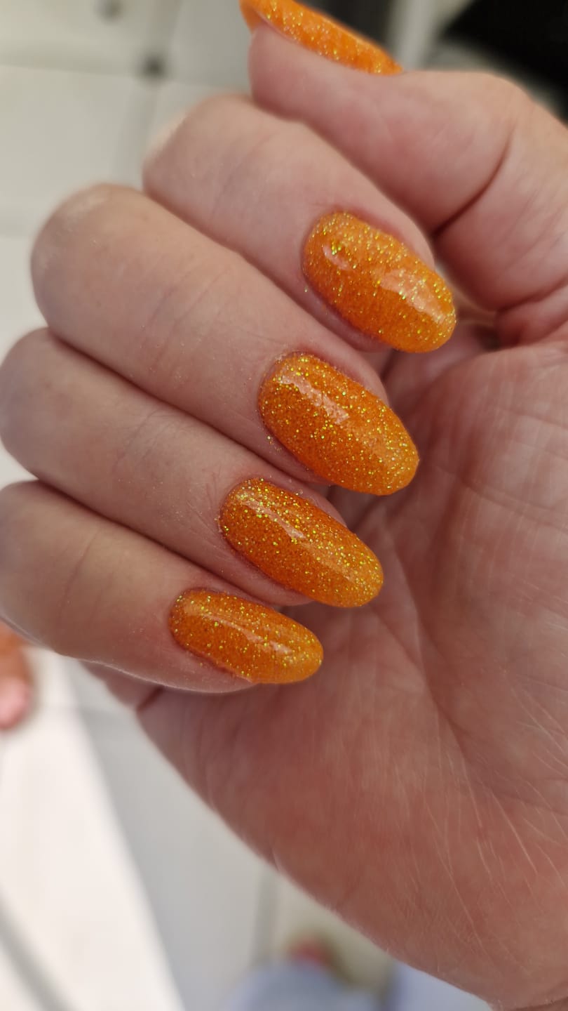 Customer photo review of Tangerine Orange Dipping Powder