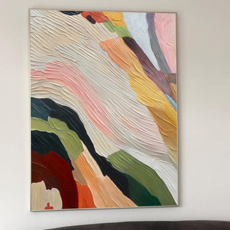 Customer photo review of Colorful Abstract Textured Painting Canvas #AT064